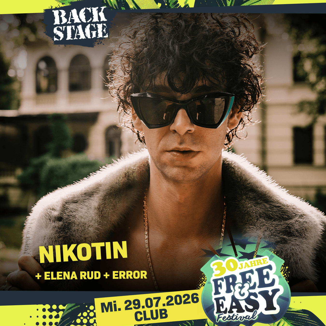 Poster for NIKOTIN + ELENA RUD + error | FREE&EASY 2026.