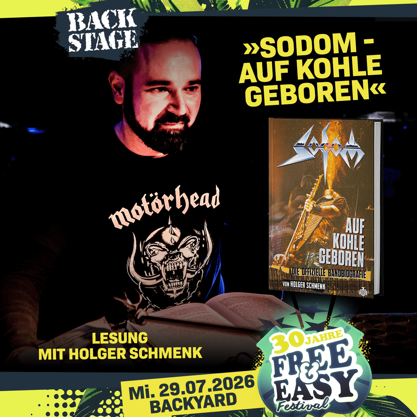 Poster for SODOM - AUF KOHLE GEBOREN - gelesen von Holger Schmenk | Free&Easy 2026.